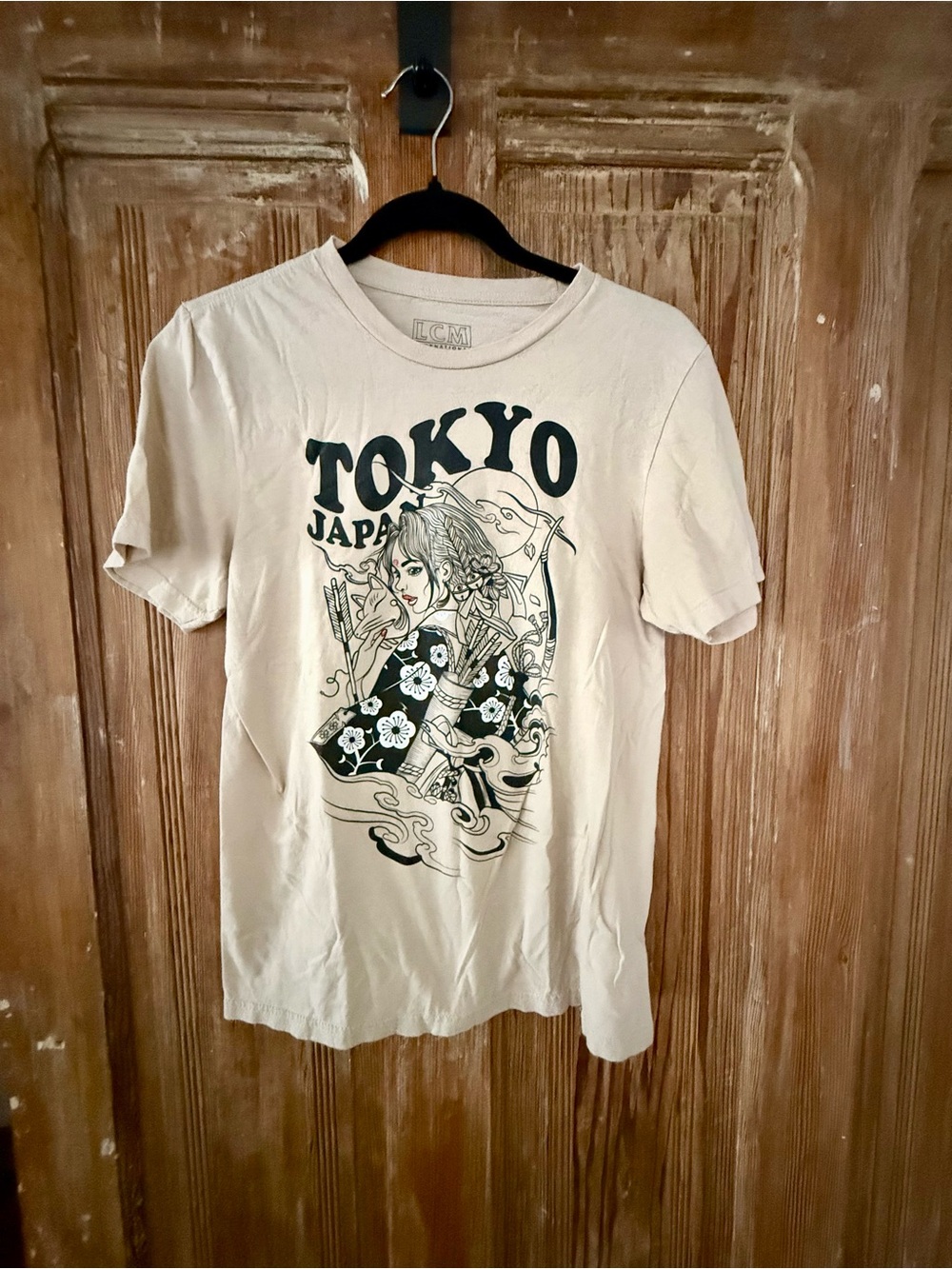 Tokyo Graphic Crew Neck T-Shirt - Cream